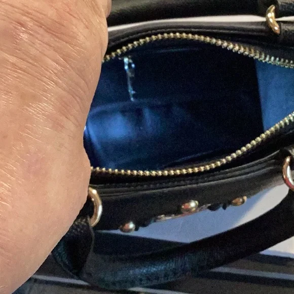 bebe Black Mini Top-Handle Satchel with Gold Hardware - Picture 6 of 6